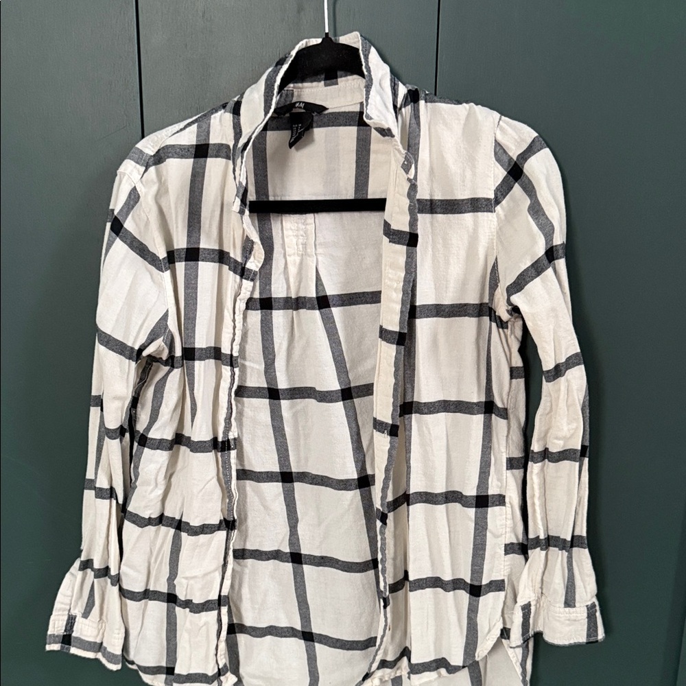 H&M Black and White Checkered Women's Top